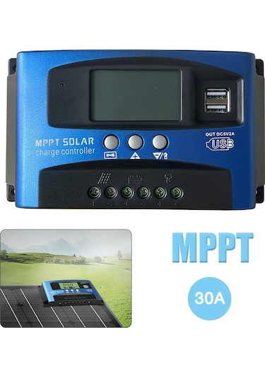 Güneş Kontrol Cihazı 10a Çift Usb Lcd Ekran 12v 24v