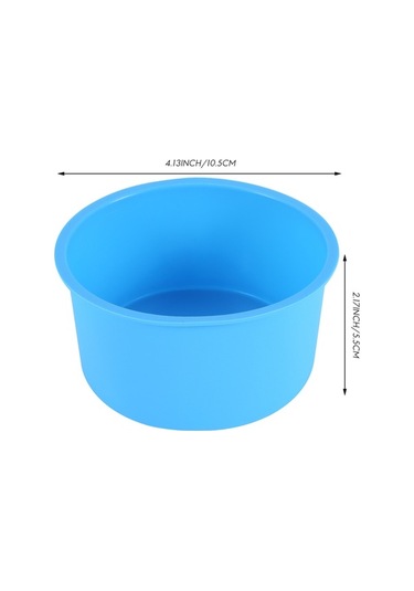 Ulzyvf Silikon Tepsi Seti Mavi, 4 İnç Fırın Kalıbı 6 Parça Mavi