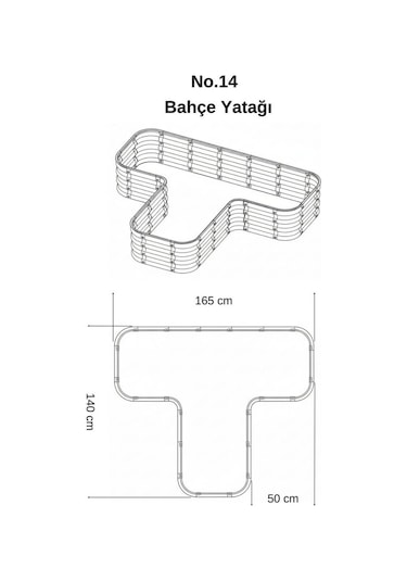 Modüler Yükseltilmiş Bahçe Sebze Yatağı No:14 165x140 Bej