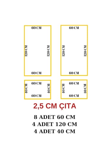 Lücce Tasarım Boyanabilir Çıta Hazır Kesim Anka121 11,20 Metre
