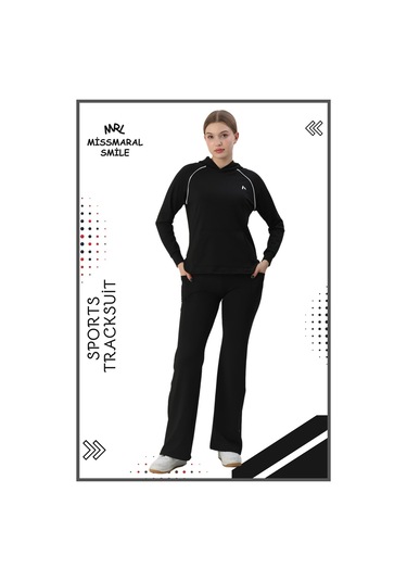 Kadın Spor Eşofman Takım İspanyol Paça Çift Cepli Alt &kapüşonlu Kanguru Cepli Üst Siyah Byz 3053 Siyah Kadın Spor Eşofman Takım İspanyol Paça Çift Cepli Alt &kapüşonlu Kanguru Cepli Üst Siyah Byz 3053 Siyah