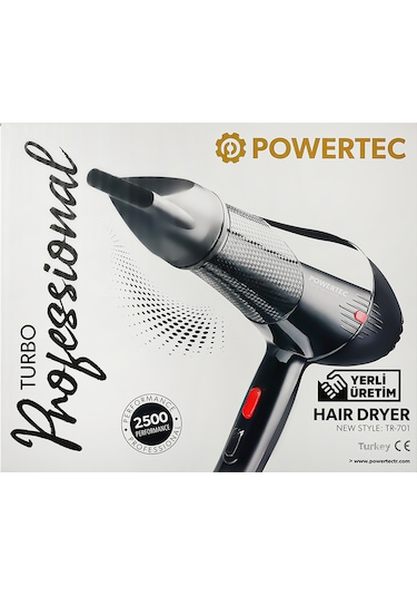 Powertec TR-701 Kuaför Tipi Profesyonel Fön Makinesi 2500 Performans