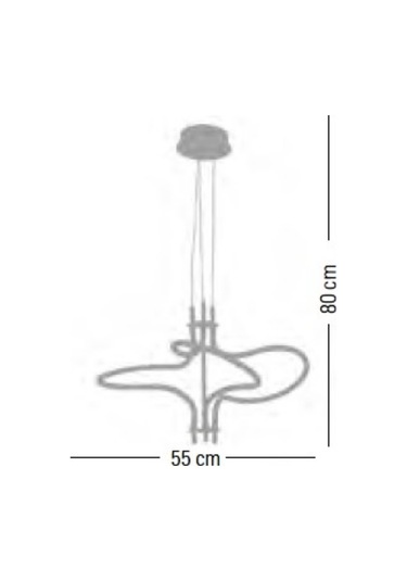 Clarita 3 Renkli Led Avize Siyah