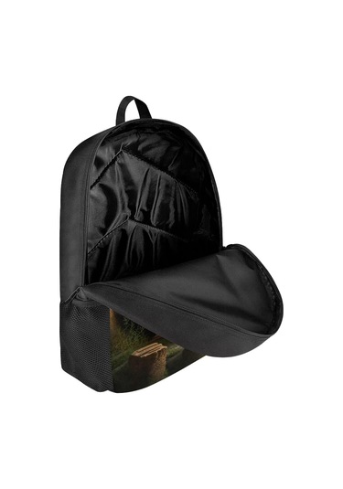 Okul Çocukları İçin Hayvan Desenli Sırt Çantaları Erkek Kız Çocukları İçin Sırt Çantası Cepli Panda Bambu Siyah