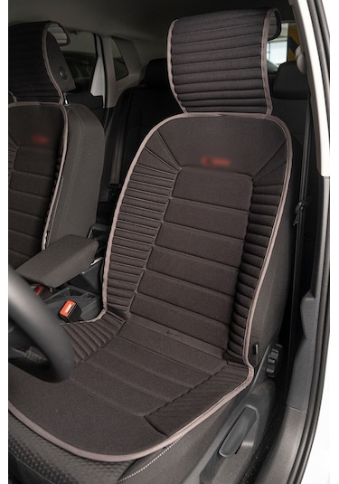 Fiat Doblo 1 Lüx Oto Koltuk Minderi Ön 2'li Set Siyah Gri Fs