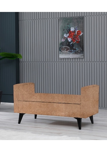 Toffet Bazalı Değiştirilebilir Kollu Süngerli Yüksek Plastik Ayaklı Puf - Bench3