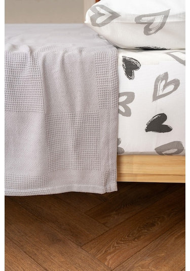 Soley Serenity %100 Pamuk 200 X 220 Cm Çift Kişilik Pike Gri