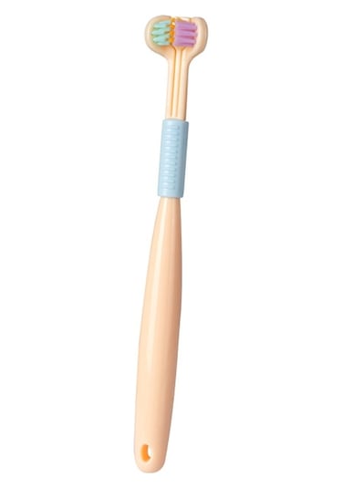 Sones Yalına Üç Taraflı Diş Fırçası Yumuşak Saç 360 Derece V Şekilli Diş Fırçası A22 Çocuk Sarı