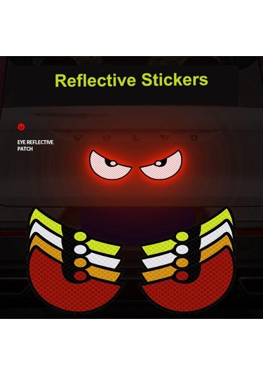 2 Adet/set Pet Araba Çıkartmaları Güvenlik Pencere Çıkartmaları Yaratıcı Reflektif Şeritler