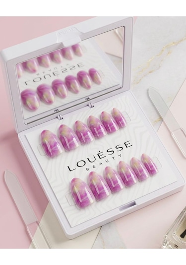 Louésse Berry Mist Takma Tırnak 12 Li Pembe Mor Geçişli Fresh Nail Set