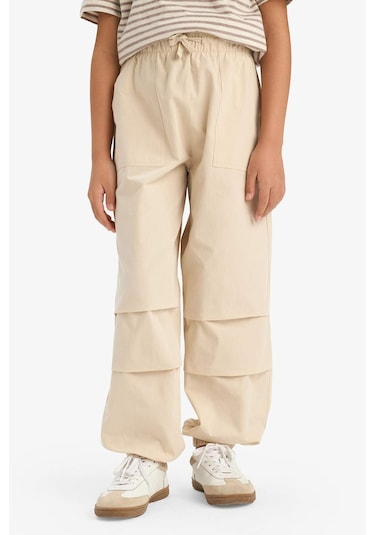 DeFacto Kız Çocuk Paraşüt Jogger Paça Pantolon E0160A825SMBG286 Bej