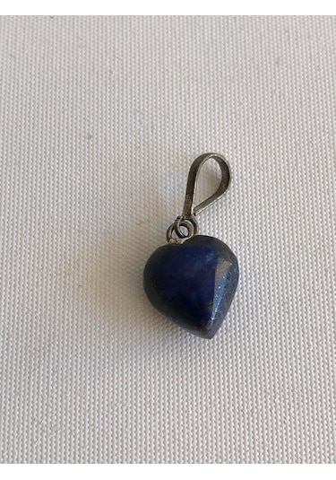 Doğal Lapis Lazuli Taşı Kalp Kolye Ucu 1,1 1,4 CM