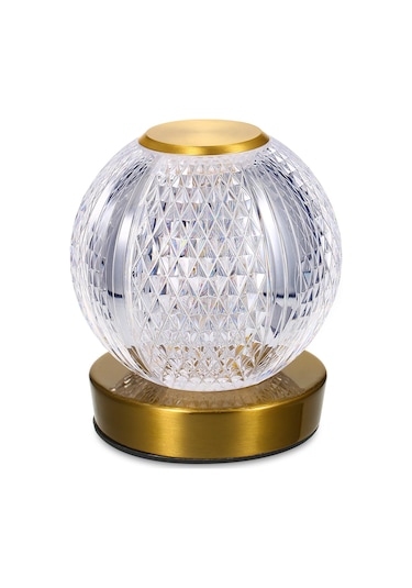 Neoglint Kristal Metal Başucu Lambası Akülü Masa Lambası Dokunmatik Kontrol Masa Lambası 3 Açık Renk