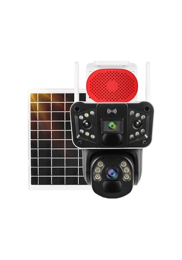 O-kam 3915 Ip 6mp Çift Kameralı 4g Sim Kartlı Sirenli Solar Speed