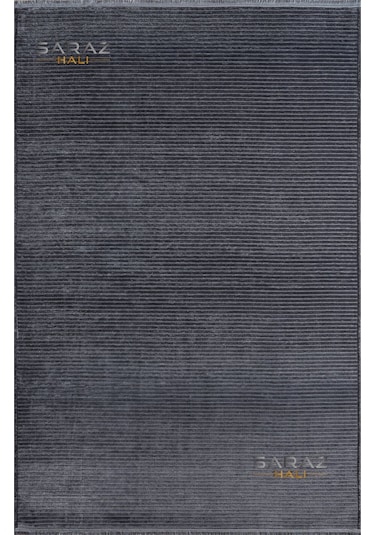 Saraz Halı Dizayn Şönil Dokuma Kayma Yapmaz Makinede Yıkanabilir Leke Tutmaz Kesme Bohem Kilim Antrasit Antrasit