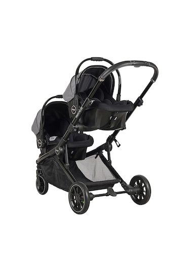 Prego İbiza Plus Travel Sistem İkiz Bebek Arabası 2223 Gri