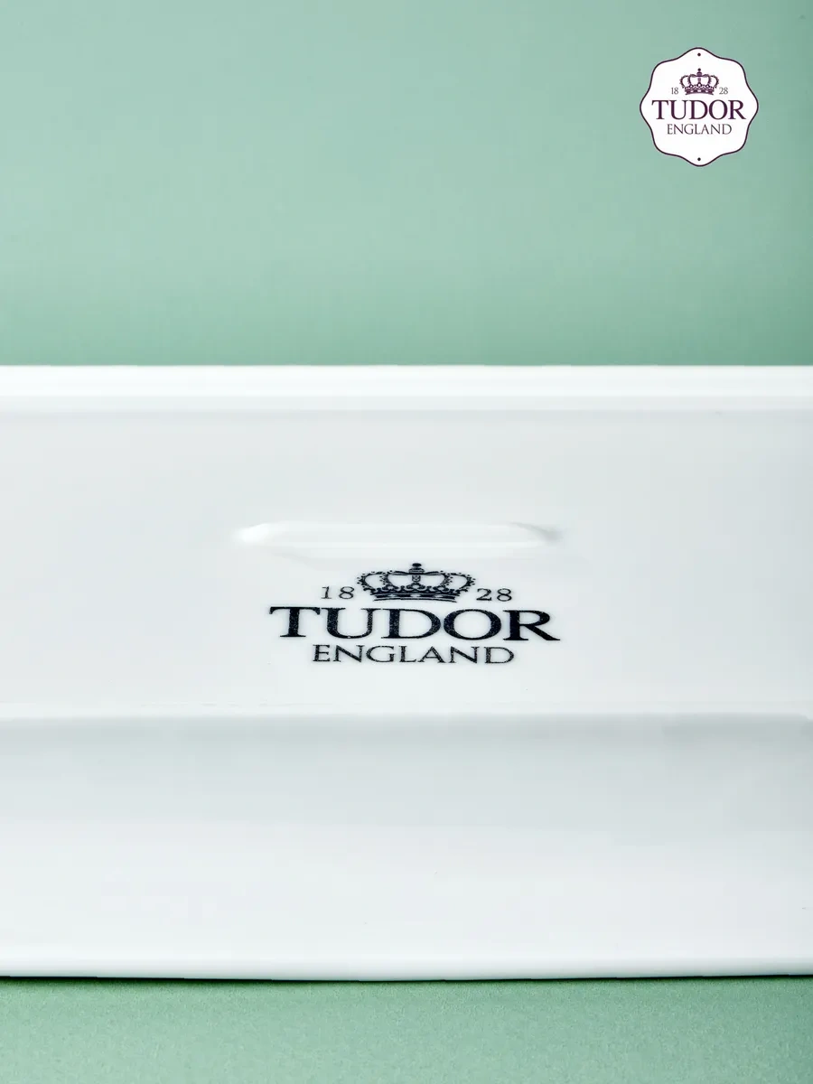 Tudor England Porselen Tereyağı Kabı, Kapaklı, 21x15 Cm 179979739 Beyaz