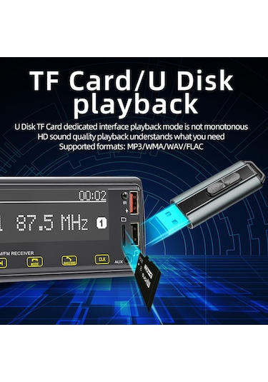 Tek Din Araba Stereo Alıcısı 1 Din Mp3 Çalar Fm Radyo Tam Dokunmatik Düğme Desteği Eller Serbest Arama Usb Şarj U-disk/tf Kart/aux-ın Uzaktan Kumandalı Bt Araç Arama Renkli Işık