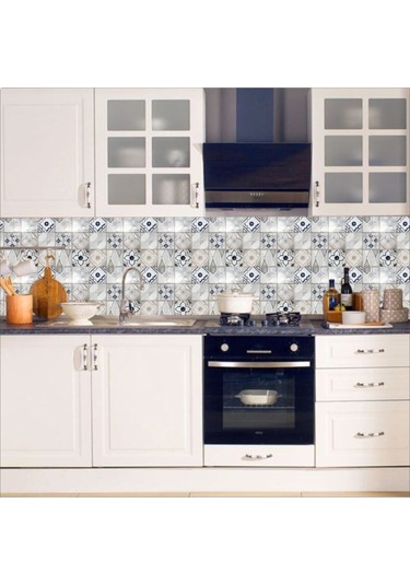 Mutfak Tezgah Arası Kendinden Yapışkanlı Folyo Kaplama Soft Eskitme Fayans Desen 60cmx100cm