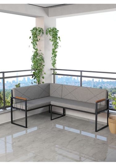 Mygusi Src Mutfak, Balkon Köşe Takimi Koyugri Koyu Gri