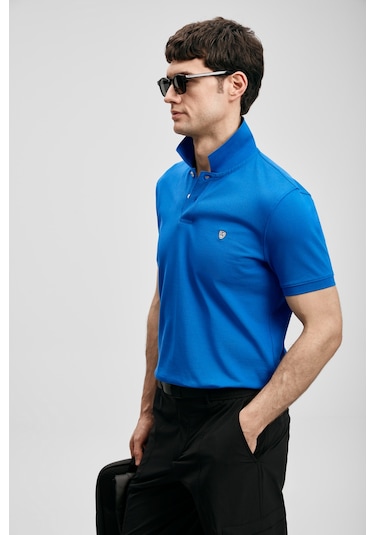 Lufian Laon Smart Erkek Polo Tişört Saks Saks 111040230100240