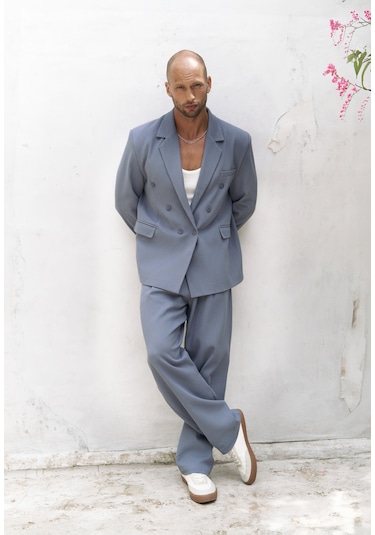 Mai Studios Co. Mai Collection Ayyubay İndigo Pileli Erkek Pantolon İndigo