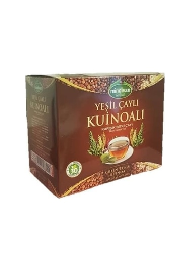 Mindivan Yeşil Çaylı Kinoalı Karışık Bitki Çayı 30 Lu Süzen Poşet