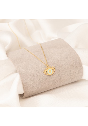 Dkmn Gümüş Gümüş Kolye Mineli Göz Kolye