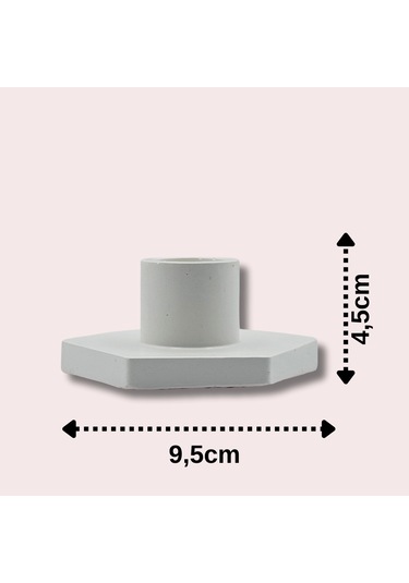 Lumen Dekoratif 2'li Mumluk & Şamdan Seti El Yapımı Obje Minimalist Tasarım Beyaz