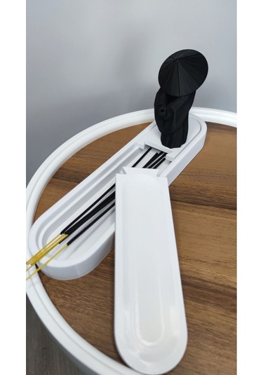 Tütsülük, Oda Kokusu Tütsülük Samuray Şeklinde Dekoratif Biblo Hediyelik Çubuk Tütsülük Siyah