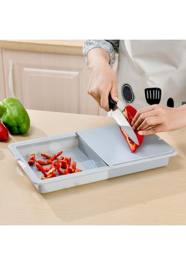 Beyaz Üçlü Meyve Plastik Kesme Tahtası Çok Fonksiyonlu Kesme Tahtası Mutfak Kesme Tahtası Mutfak Aracı