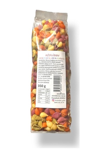 Köylüden Gıda Kabuk Erişte Sebzeli 350 G