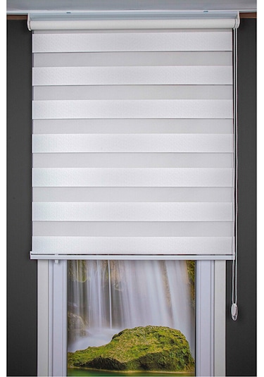 Oba Perde Pirilti Zebra Perde Beyaz 80 x 190