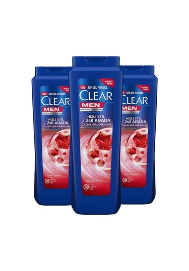 Clear Hızlı Stil 2'si 1 Arada Kepeğe Karşı Etkili Şampuan 3 x 485 ML