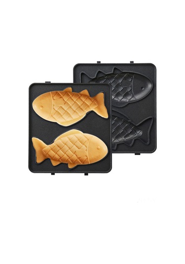 Yuntech01 14x14cm F Modeli Gofret Tepsisi - Sadece H34031 Gofret Makinesi İçin - Anti Yapışkan Kaplama Siyah