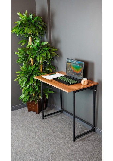 Katlanır Çalışma Masası 50X80 Cm Bilgisayar Mutfak Katlanır Masa Ceviz