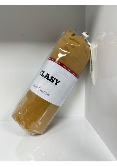 Clasy Ranforce Lastikli Çarşaf Seti Tek Kişilik Düz Hardal Çok Renkli