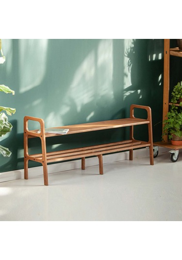 Woodesk Ponte Ahşap, Ayakkabılık Ve Raf Sistemi, 150x65, Tik Renk Teak