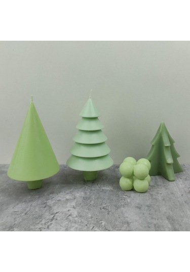 Suntek Plastik Noel Ağacı Mum Kalıbı Aroma Mum Yapımı
