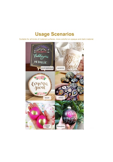 Symbee 10 Renkli Metalik Sulu Boya Kalemi Seti - Yumuşak Uçlu, 2 Mm Çizgi Genişliği, Dıy Albüm Ve Dekorasyon İçin Gümüş