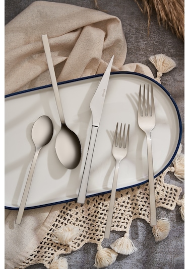 Emsan Sedir 60 Parça 12 Kişilik Çatal Kaşık Bıçak Takımı Gümüş