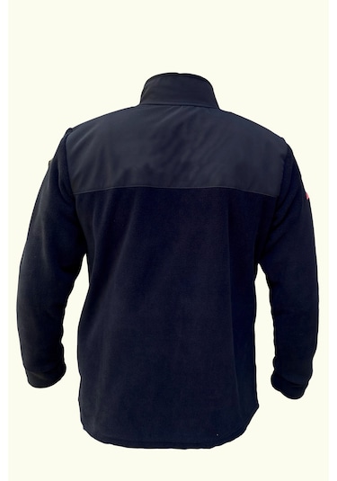 Lukitus Erkek Anti Pilling Tüylenme Yapmaz Polar Sweatshirt Mont Siyah
