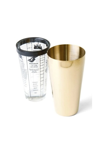 Biradlı Groovy Boston Shaker 700 Cc Gold Çelik