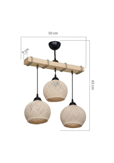 Modelight Aspen Krem Yumak Toplu 3 Lü Avize Krem