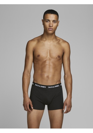 Erkek 3'lü Düz Renk Boxer Paketi Black Siyah