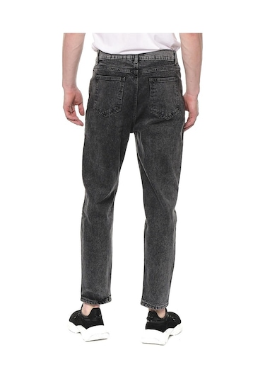Bol Kesim Yırtıklı Erkek Kot Pantolon Siyah