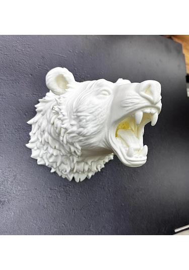 Krem Ayı Figürü Duvar Süsü Asılabilir Hediyelik Dekoratif 25x19 Cm