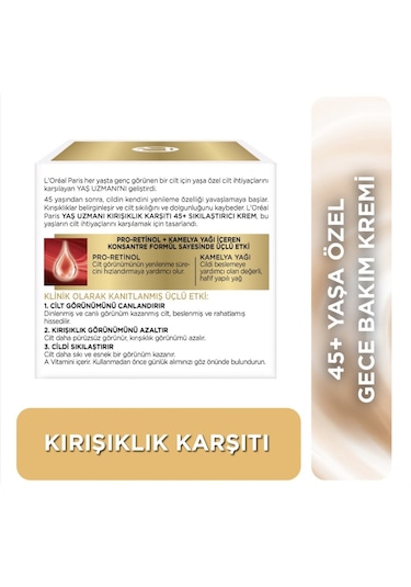 Loreal Paris  45+    Gece Kremi 50 Ml