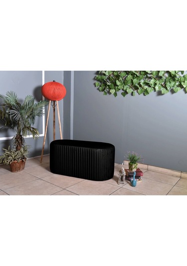Velluto Lungo Puf-siyah 90 Cm Kapitoneli Uzun&oval Puf&bench&koltuk&pofuduk Makyaj Puff