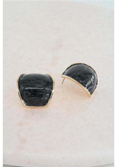 Kadın Vip Seri Mineli Küpe Seti - Siyah